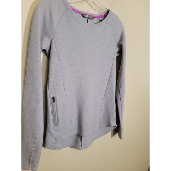 The North Face Women's Sweater Thumbholes Crew Neck Pocket Pullover Gray Size XS - Picture 2 of 12